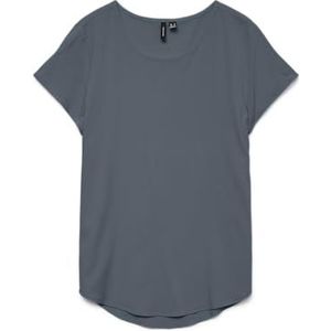 VERO MODA - Vmbella Ss Top - T-shirt - Storm - Katoen