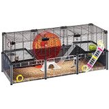 FERPLAST - Grote hamsterkooi - Muizenkooi & Hamsterhuis - Metaalgaas - met accessoires - Modulair - Multipla Hamster, 107,5 x 37,5 xh 42 CM