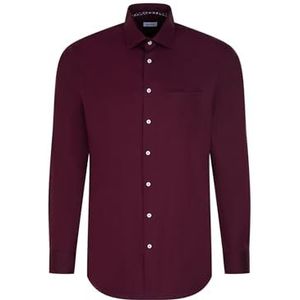 Seidensticker Heren Comfort Fit Shirt met lange mouwen, donkerrood, 39