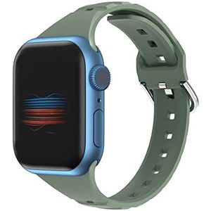 Compatibel met Apple Watch armband 42 mm 44 mm 45 mm, sportieve siliconen reservearmband compatibel met Apple iWatch Series 7/SE/6/5/4/3/2/1, voor dames en heren (donkergroen)
