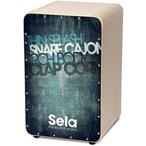 Sela SE 078 CaSela Snare Cajon Edelfineer speelvlak, speelklaar opgebouwd, vintage blauw