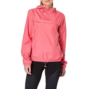 Urban Classics Dames windbreaker om over te trekken met capuchon voor vrouwen, basic pull over jack verkrijgbaar in meer dan 10 kleurvarianten, maten XS - 5XL, roze (pale pink), S