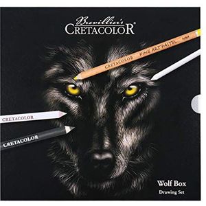Cretacolor Wolf Box | Zwart - Wit tekens - Set | 25-delig