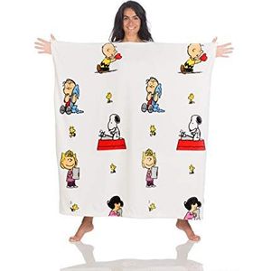 Kanguru MOMONGA Snoopy Peanuts draagbare deken, superzacht, gezellig, warm, fleece deken Microfiber cadeau voor comfort op bank, maat 120 x 120 cm,