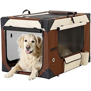 Karlie Smart Top De Luxe Travelbox voor Honden, 106 x 71 x 69 cm, Beige Bruin