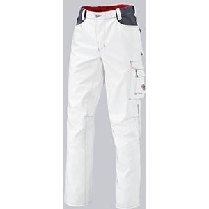 BP Workwear 1788-555-21 werkbroek - elastiek in de rug - tailleplooien - normale pasvorm - maat: 54s - kleur: wit/donkergrijs