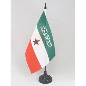 Somaliland Tafelvlag 14x21 cm - Somaliland Desk Vlag 21 x 14 cm - Zwarte plastic stok en voet - AZ FLAG