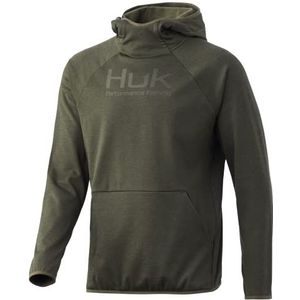 HUK Fin water- en windbestendige hoodie voor heren, Kalmata Olive Heather, L