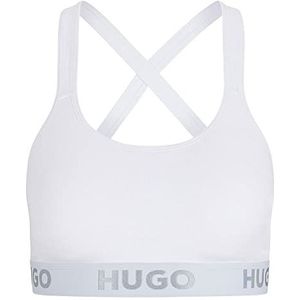 HUGO Bralette Padded Sporty Logo BH voor dames, White100, XXL