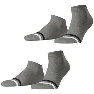 ESPRIT Heren Korte sokken Accent Stripe Multipack M Sn katoen kort gedessineerd 2 paar, Grijs Light Grey 3400, 39-42
