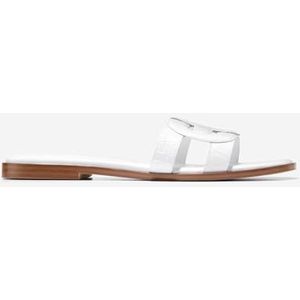 Cole Haan Chrisee Slide sandaal voor dames, wit croc, 36 EU, Witte Croc, 38 EU