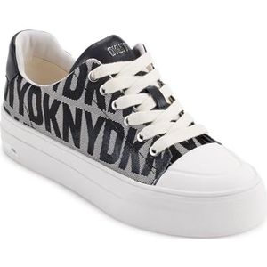 DKNY York Lace-up sneakers voor dames, zwart wit, 37 EU
