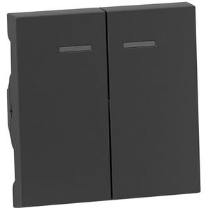 LEGRAND, SEANO seriewip voor verlichte serieschakelaar, dubbele wisselschakelaar en dubbele knop, schakelaarafdekking, wipplaat, kleur: antraciet gelakt, 765409