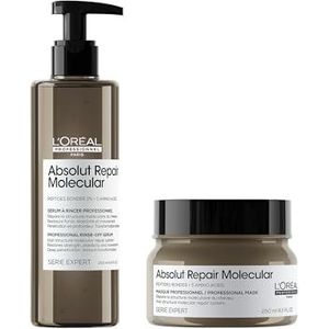 L’Oréal Professionnel, Routine voor zeer beschadigd haar, set met Serum en Masker, Herstelt de Moleculaire Structuur Van het Haar, Absolut Repair Moleculair
