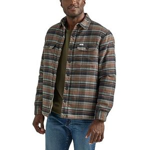 Lee Werkkleding voor heren, losse pasvorm, lange mouwen, overhemd met button-down-kraag, Sherpa voering, truffelruit, L