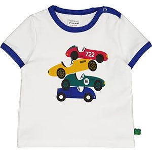 Fred's World by Green Cotton Motor Print S/S T Baby, wit, 68 cm