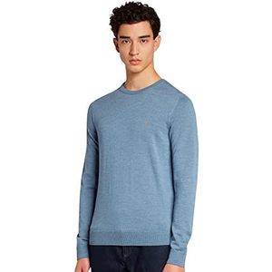 Farah Heren Mullen Wool Crew Neck Sweater, Mid Blauw, M