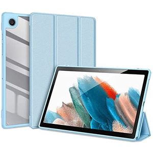 Hoesje voor Samsung Galaxy Tab S8 Plus 2022/S7 FE 2021/S7 Plus 2020 12,5 inch Transparant Schokbestendig Achterkant Ingebouwde Potloodhouder, Auto Sleep/Wake-blauw