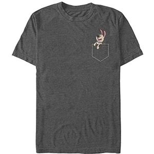 Disney Mulan - Little Brother Pocket Unisex Crew neck T-Shirt Melange Black 2XL
