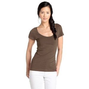 edc by ESPRIT Dames T-Shirt Regular Fit, 032CC1K001, bruin (Bamboo 374), 42