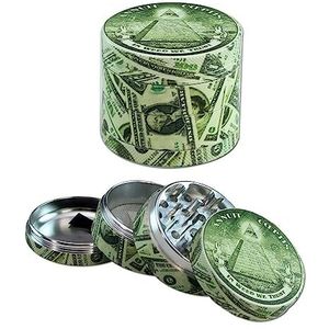 Black Leaf Premium grinder 4-delige dollar, groen, diameter 54/50, van aluminium, diamantgeslepen tanden, magneetsluiting, kruidenmolen crusher