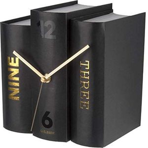 Karlsson KA5729 Book horloge, tafelklok, papier, zwart, één maat