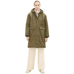 TOM TAILOR Damesregenjas met stiksel en capuchon, 11848-jungle Soil Green, XS