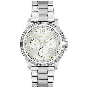 HUGO Analoge Multifunctionele Quartz Horloge voor Vrouwen met Zilveren Roestvrij Stalen Armband - 1540138, Zilver Wit