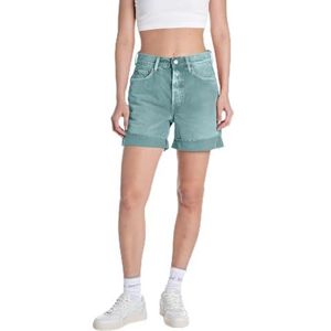 Replay Dames Straight Fit Jeans Shorts 9Z1 Eco Plus, 237 groen poeder, 25W