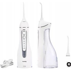 Huslog Tandreinigingsapparaat, draadloos, 4 modi, 2 sproeiers, wit, 150 ml