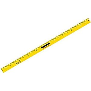 Linex BB100 schoolbordliniaal, 100 cm, handvat en rubberen noppen, kunststof, metrisch gedeeld, cm- en inch-schaal, geel