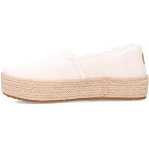 TOMS Valencia-platform voor dames, Wit Canvas, 36 EU