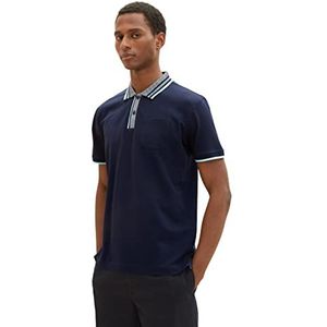 TOM TAILOR Heren 1036370 Poloshirt, 10668-Sky Captain Blue, S, 10668 - Sky Captain Blue, S