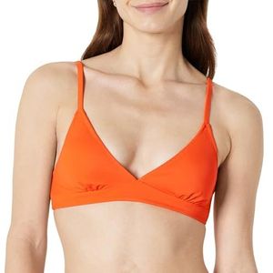 Amazon Essentials Dames lichte ondersteuning klassieke bikini badpak top, oranje, groot