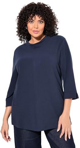 Ulla Popken - Sweatshirt - Marinier - 3/4-arm - Trainingspak voor Dames