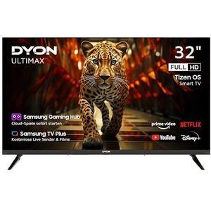 DYON ULTIMAX 32F-TI - Full HD 32 inch (80 cm) tv (1080p, Smart TV, Tizen OS, Triple Tuner (DVB-C/-S2/-T2), Samsung Smart & Gaming Hub, Prime Video, Netflix, Disney +) [2025]