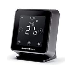 Honeywell Home T6R Wi-Fi kamerthermostaat met tafelhouder, voeding en draadloze ontvangerbox, zwart, Y6R910RW8021