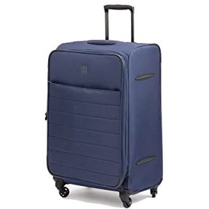 BIBA | Trolleytype reiskoffer, koffer paars G, trolley handvat, ritssluiting, polyester, Marineblauw., M, Koffer en trolleys