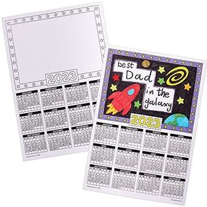 Baker Ross FX389 Kalenderbladen 2023 - Pak van 12, Maak Je Eigen Kalender voor Kinderen, Kinderknutsel muurkalender