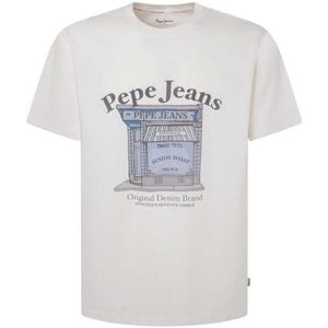 Pepe Jeans Heren Aggo, T-shirt, wit, XS, Wit (Off White), XS