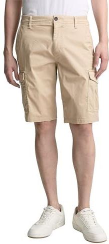 Tom Tailor - Korte Cargobroek - Regular Fit - Effen - Mix van Katoen en Elastaan