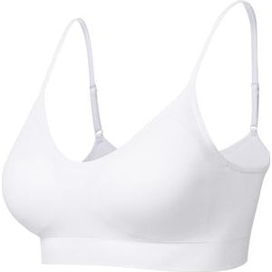 Comfyin Bustier dames gevoerde sportbeha set zonder beugel yoga beha top 3-pack, (geen gevoerd) 1 x wit, XL