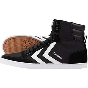 hummel Unisex Slimmer Stadil Tonal High Sneakers, Zwarte witte kh., 44 EU