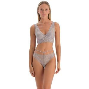 Dagi Lichtgrijs Fashion Gebreide Braziliaanse Regular Taille Lace Braziliaans Lichtgrijs, M, lichtgrijs, M