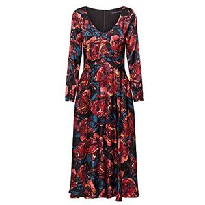 Esprit LENZING™ ECOVERO™ Collection satijnen jurk met patroon, 003/Black 3, 36