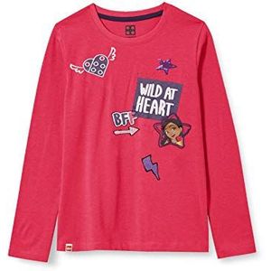 LEGO Meisjesshirt met lange mouwen met pailletten Friends T-shirt, 494, donkerroze, 104 cm