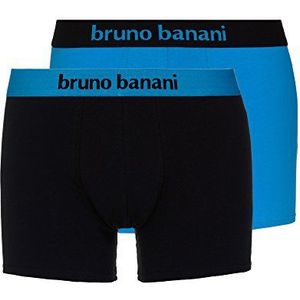 bruno banani Boxershorts voor heren, verpakking van 2 stuks, meerkleurig (aquablauw/zwart 2150), XL