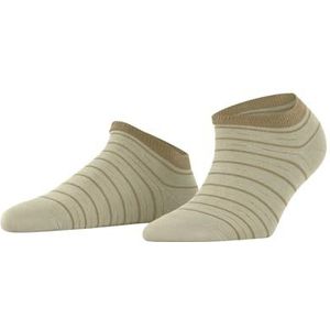 FALKE Dames Korte sokken Stripe Shimmer W SN Katoen Kort gedessineerd 1 Paar, Beige (Hemp 4008), 35-38
