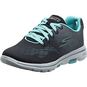 Skechers Women's Go Walk 5 - Alive Sneaker, Black/Aqua, Numeric_5