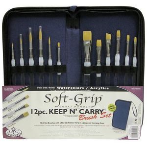 Royal & Langnickel Keep n Carry Artist Soft Grip Brush Set met ritssluiting